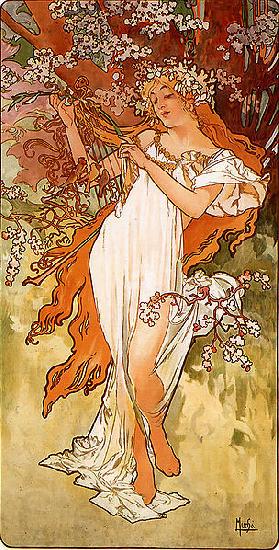 Alfons Mucha Spring Norge oil painting art